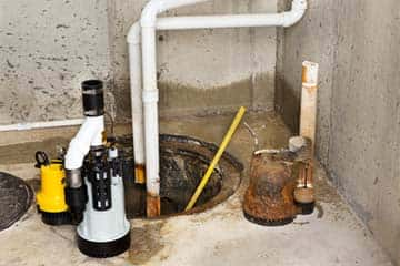 Sump pump installation.